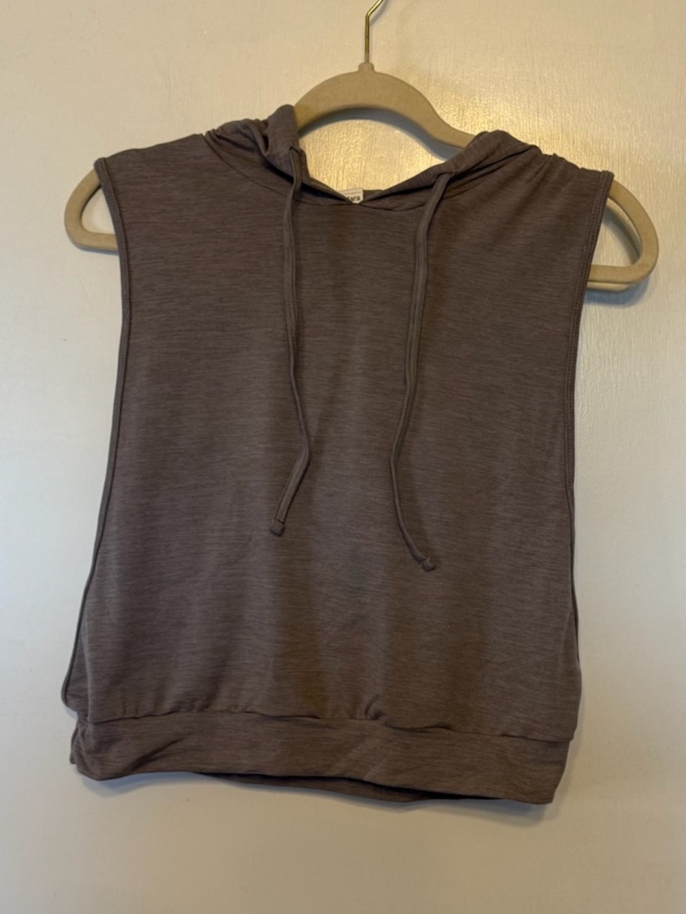 Grey HALARA Sleeveless Crop Hoodie